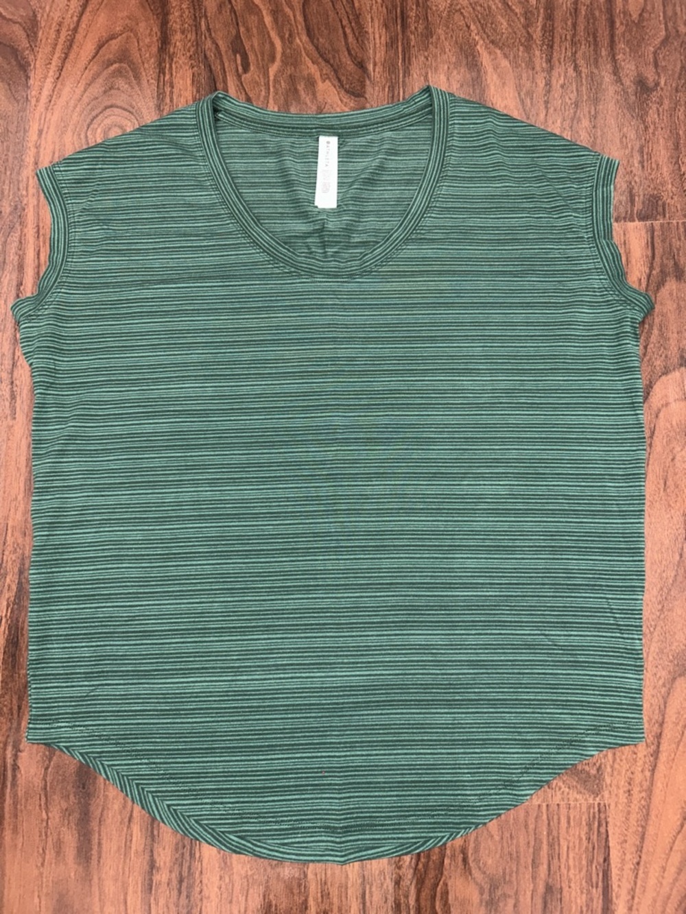 Athleta Cloudlight Stratus Green Striped Tee Sleeveless
